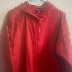 Eileen fisher red hoodie jacket medium